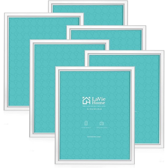 Lavie Accents Pack Of 6 Picture Frames 8x White Simple Designed